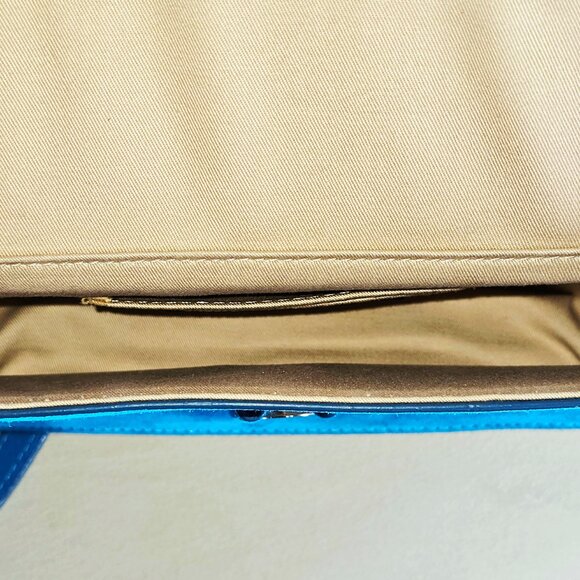 Banana Republic Blue Suede Crossbody Clutch – Gold Ring Closure – NWT - Picture 12 of 16